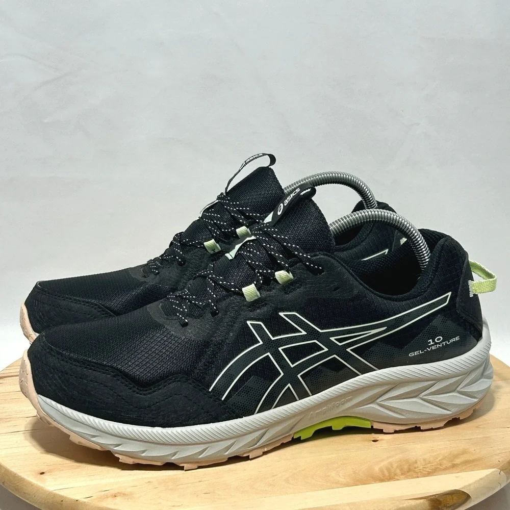 ASICS Gel Venture 10 Black Whisper Green Women's Running Sneaker - Size 12